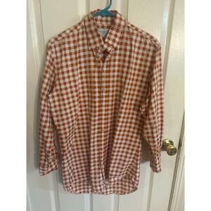 Ledbury Shirtmakers Orange/Rust Checked Tailored Fit LS Size‎ 15.5 Medium